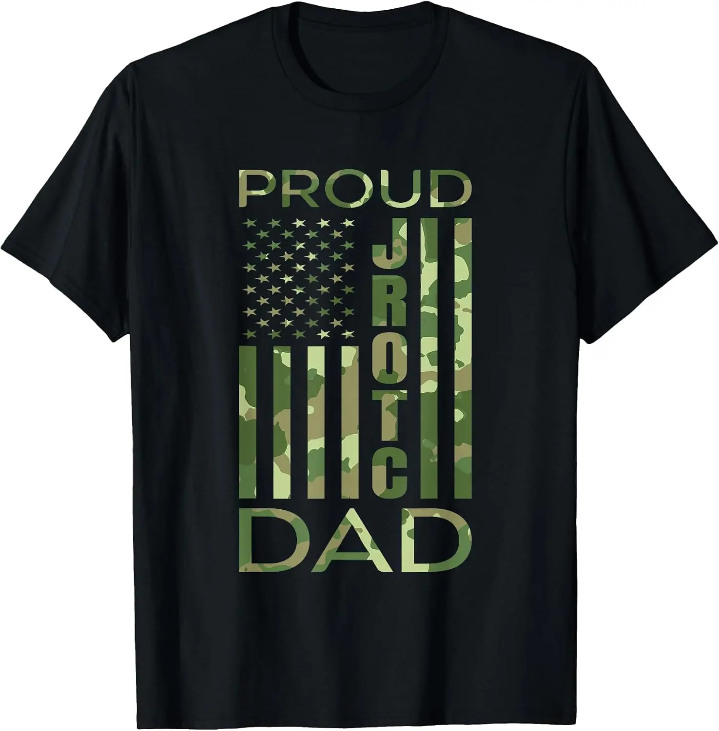 Proud JROTC Dad United States Junior ROTC T-Shirt Unisex Vintage Graphic Print T‑Shirt Retro Aesthetic Crew Neck Short Sleeve Soft Cotton Tee Casual Streetwear Tops Men.Unisex Holiday Festive Graphic Tee Party