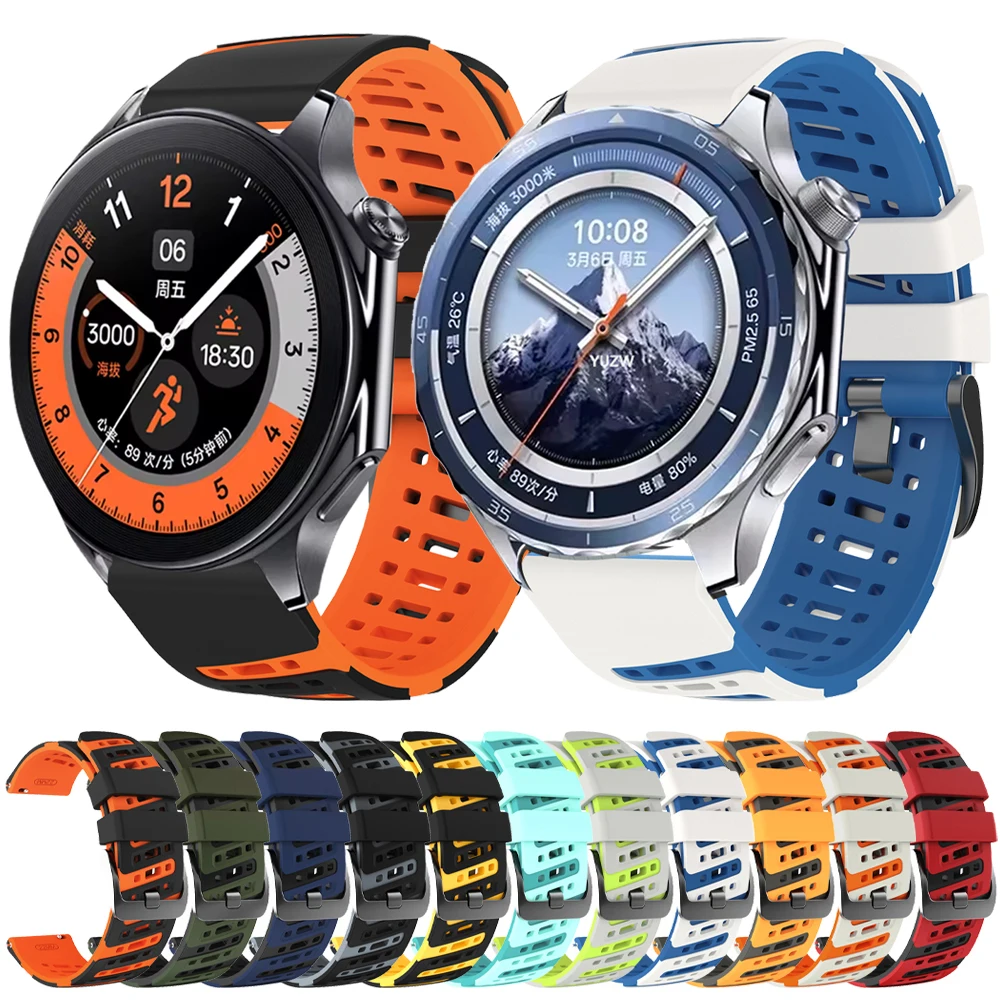 22mm Silikonarmband für OnePlus Watch 3 2 2R Armband Ersatz für Correa für Oppo Watch 4 Pro X X2/Xiaomi Watch 5 S5 46mm Smart Band