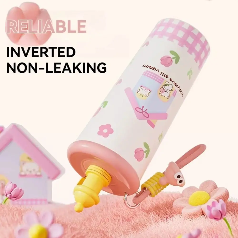 

With Lanyard Portable Vacuum Mug Bowknot Design With Filter Stainless Steel Water Bottle Ice Cold 700ml Capacity