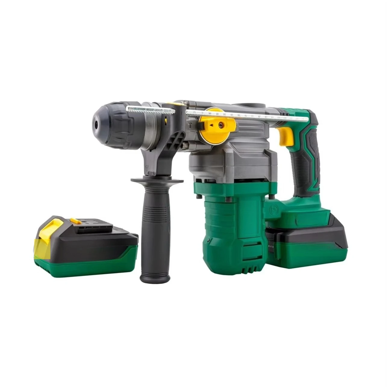 Cordless Brushless Rotary Hammer 28mm 4.5J  Vibration Reduction Handle 2 Batteries 1 Charger