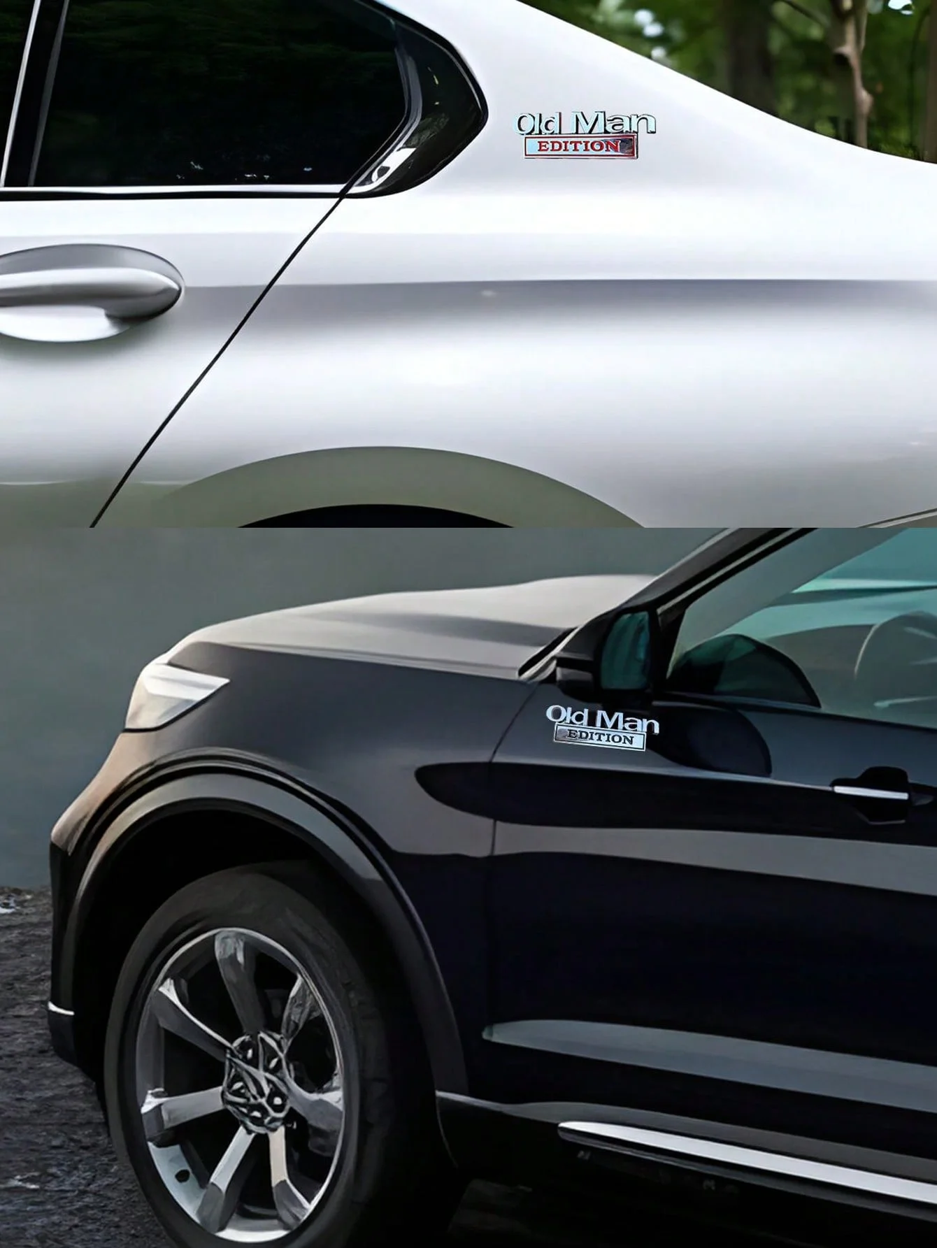 ملصق شارة ثلاثي الأبعاد للرجل العجوز - شعار دراجة نارية لشاحنة سيارة الدفع الرباعي من سبائك الزنك، استبدال ملصق Mudflap المضحك، إصدار الرجل القديم" المعدني