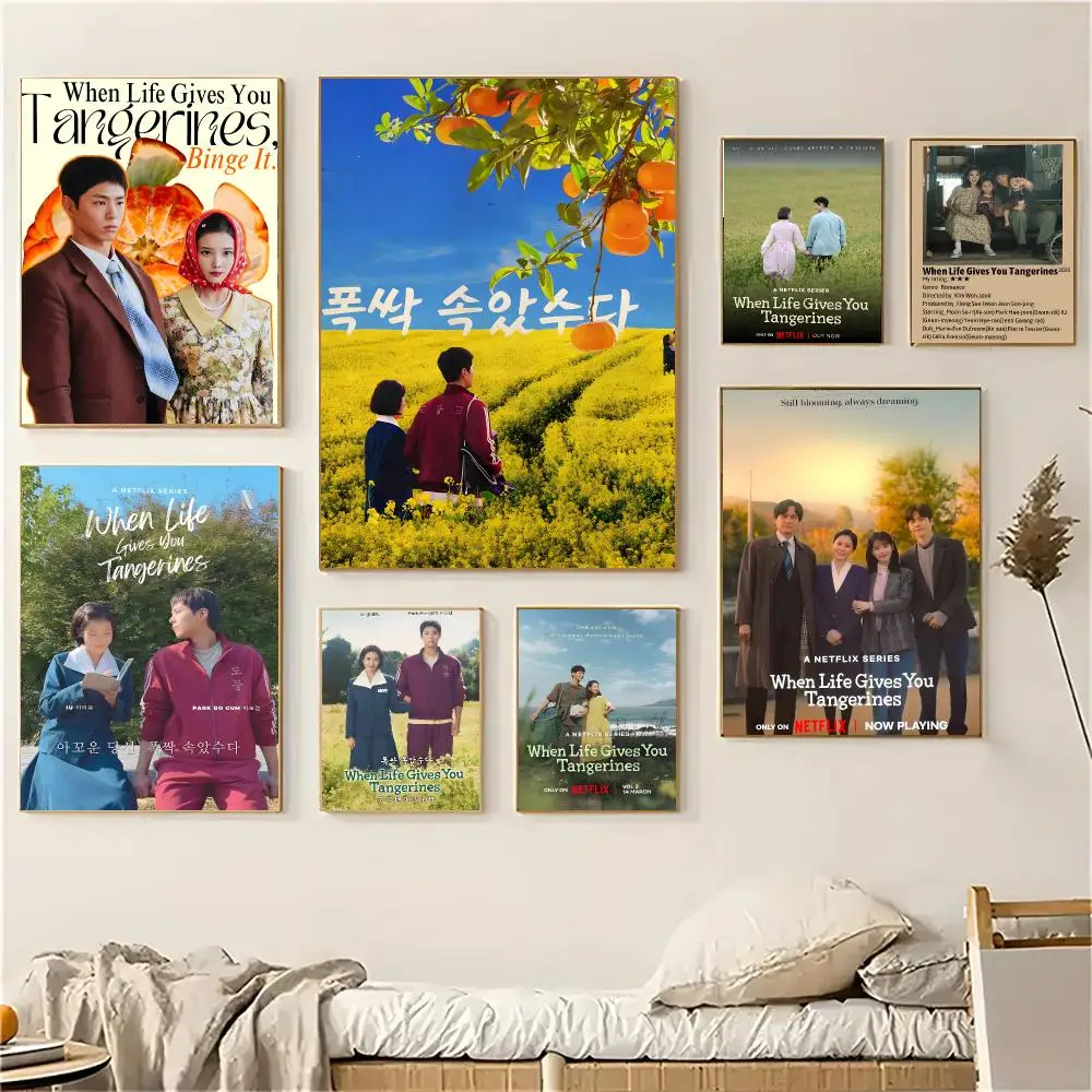 W-When Life Gives You Tangerines Poster Wall Art Print Art Suitable For Living Room Bedroom Bar Parlor Home Decoration Gift