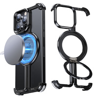 Natural Titanium Frameless Phone Case For iPhone 13 15 14 12 11 16 Pro Max 16ProShock Absorber Aerospace Grade Phone Accessories
