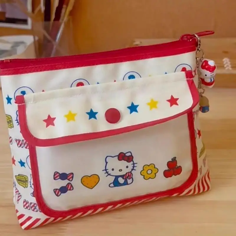 Japanese Anime Sanrios Hellokitty Storage Bag Waterproof Cute Student Cartoon Change Good-Looking Makeup Bag Multi Purpose Gifts