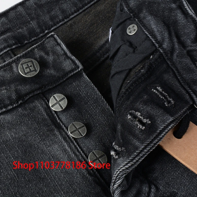 Daily Casual KSUBI Cross Jeans Europe America Pop New Men's Clothing Wash Old Stretch Slim Denim Pants All-match Trousers