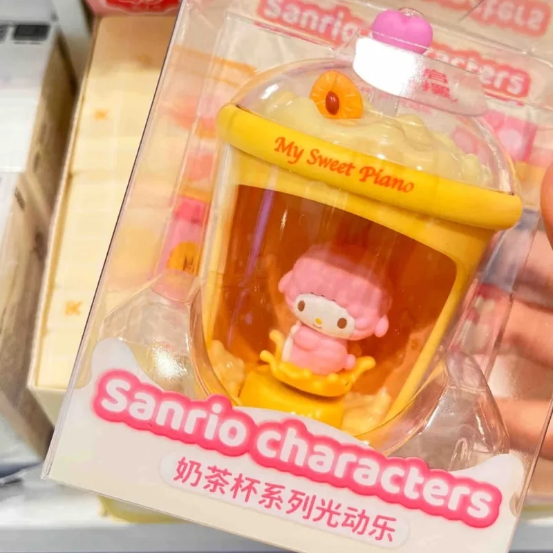 100% autentico kawaii HelloKitty tazza di tè al latte serie musica dinamica leggera BlindBoxTrendy PlayCreative carino fatto a mano regalo fidanzata