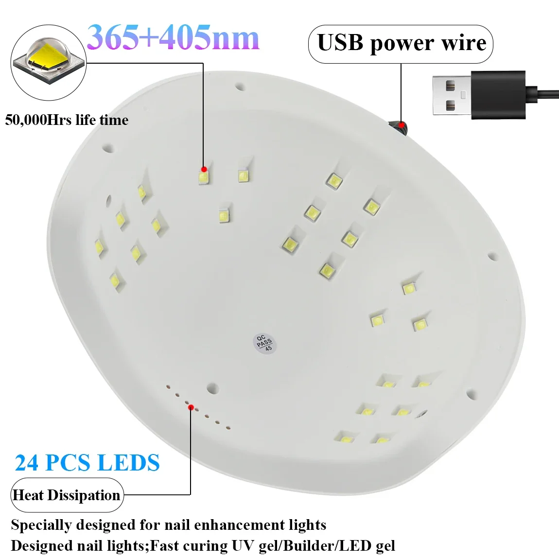 NEW Nail Dryer Machine Portable USB Cable 24LEDS UV Led Nail Lamp For Drying Curing Nail Varnishes