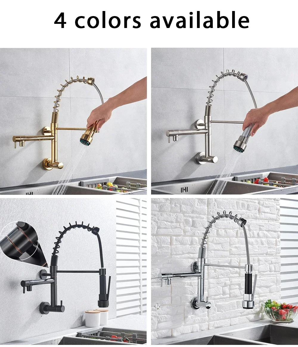 Kitchen Wash Basin Household Sink Faucet Spring Hot and Cold Faucet High Pressure Pull Telescopic Kitchen Faucet