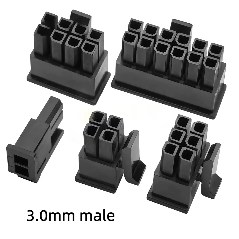 100PCS/1LOT Molex 3.0mm Connector Small 5557 Male Plastic Shell Housing for PC Notebook Power 2*1P 2 3 4 5 6 7 8 9 10 11 12Pin