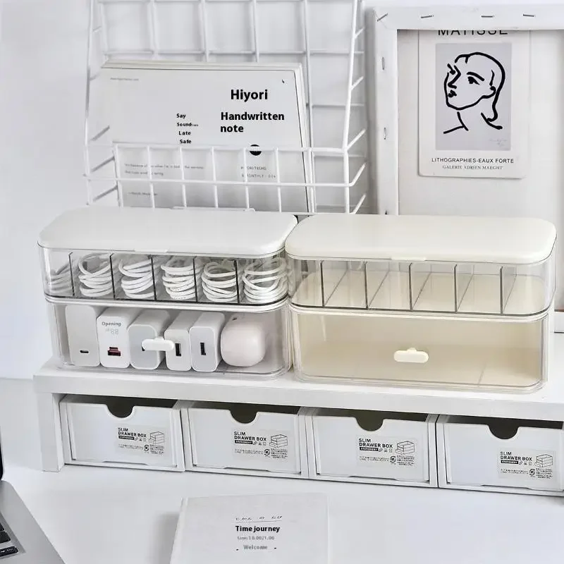 Desktop Cable Organizer Box For Mobile Phone Charger Wires