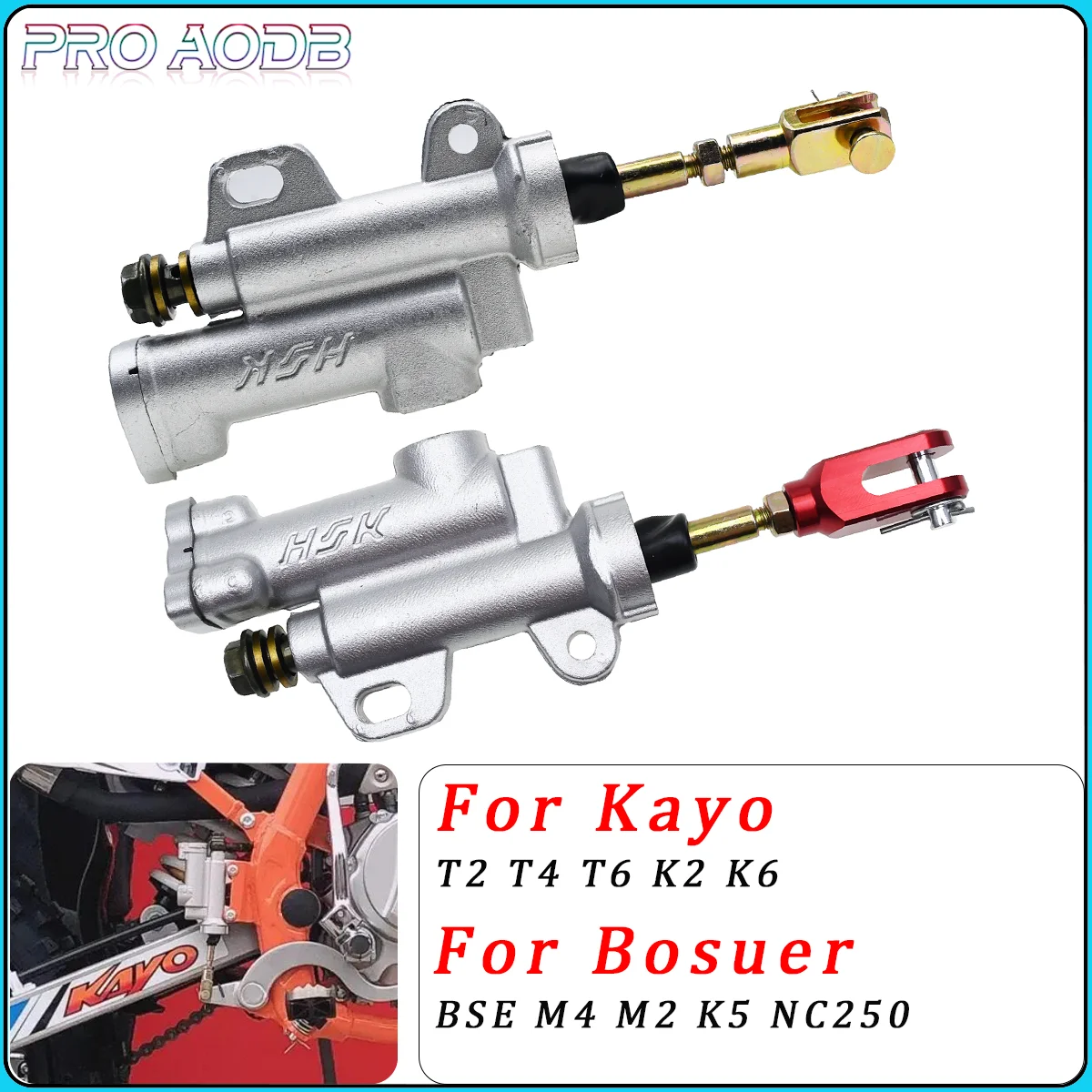 

For Kayo Motorcycle Rear Hydraulic Brake Master Cylinder Pump T4 T6 BSE 50cc 70cc 110cc 125cc 150cc 250cc ATV Pit Pro Dirt Bike