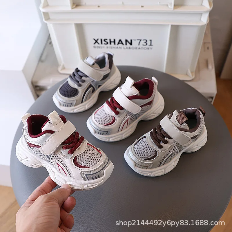 Children Spring Autumn Soft-soled Breathable Sneakers Boys Girls Lightweight First-walking Shoes Baby Non-slip Shoes Kids School