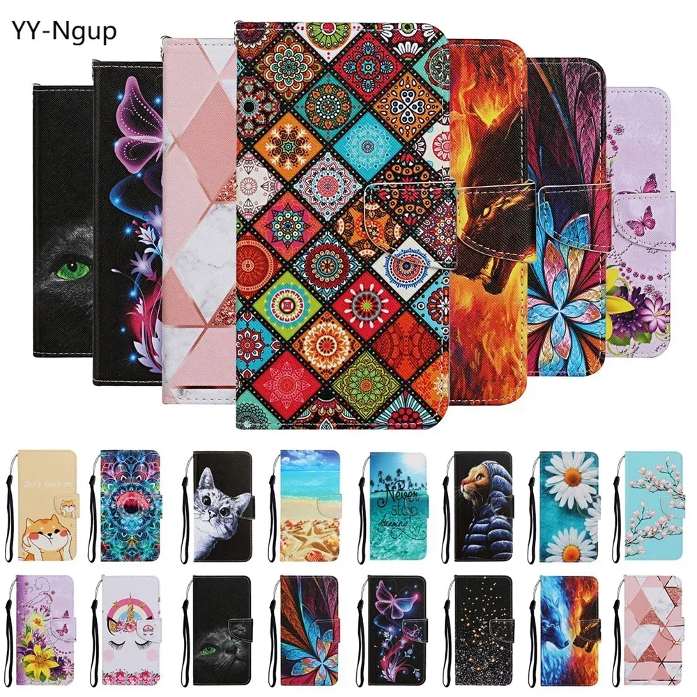 Redmi Note 11 12 8 9 Pro 9S 8T Leather Case for Etui Xiaomi Redmi 9 9A 9C 12C 8A 10C Note 9 10 S Pro Flip Case Women Phone Cover