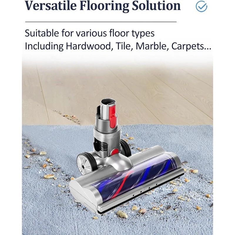 Para Dyson V15 V11 V10 V8 V7 aspiradoras de varilla inalámbrica para suelo de madera dura con faros LED cabezal de cepillo de rodillo suave-reamy