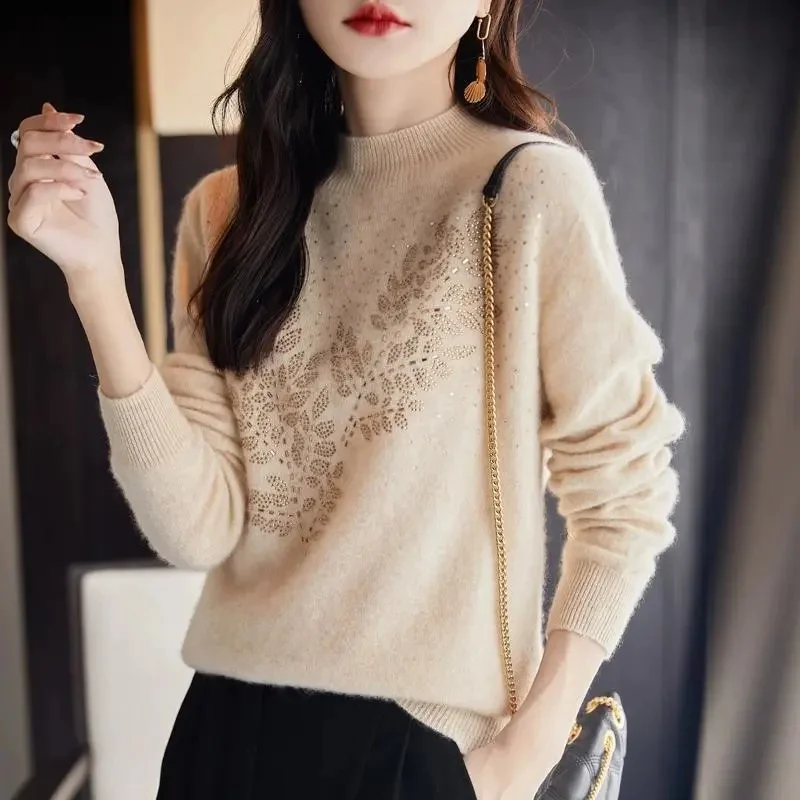 Knitting Pullover Sweater Women Solid Basic Top O-neck Sweater Long Sleeve Casual Slim Pullover Korean Fashion Simple Clothes