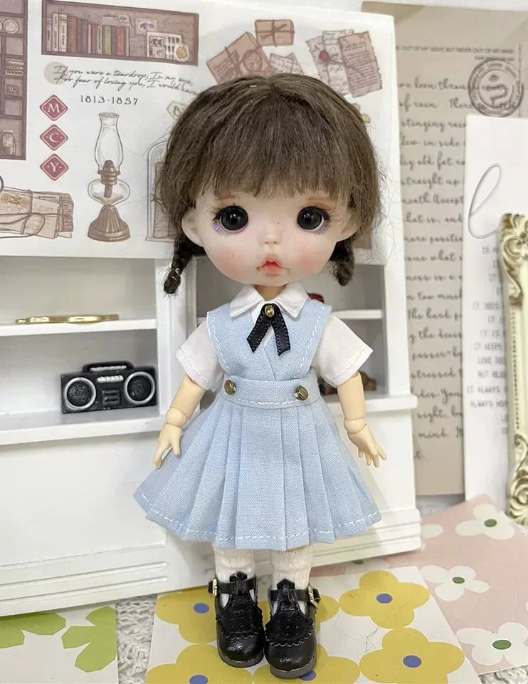 Ob11 Ymy Stodoll 12 Points Dulls College Uniform Set Jk Milk Guard Skirt Multi-colored for 1/12 Doll Clothes Doll Accessories