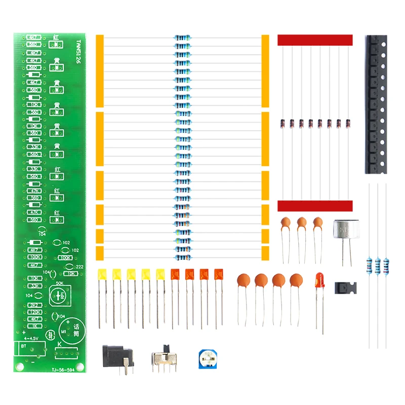 9-level Audio Level Luminous Column Kit Voice Controlled Music Rhythm LED Melody Light Welding Spare Parts