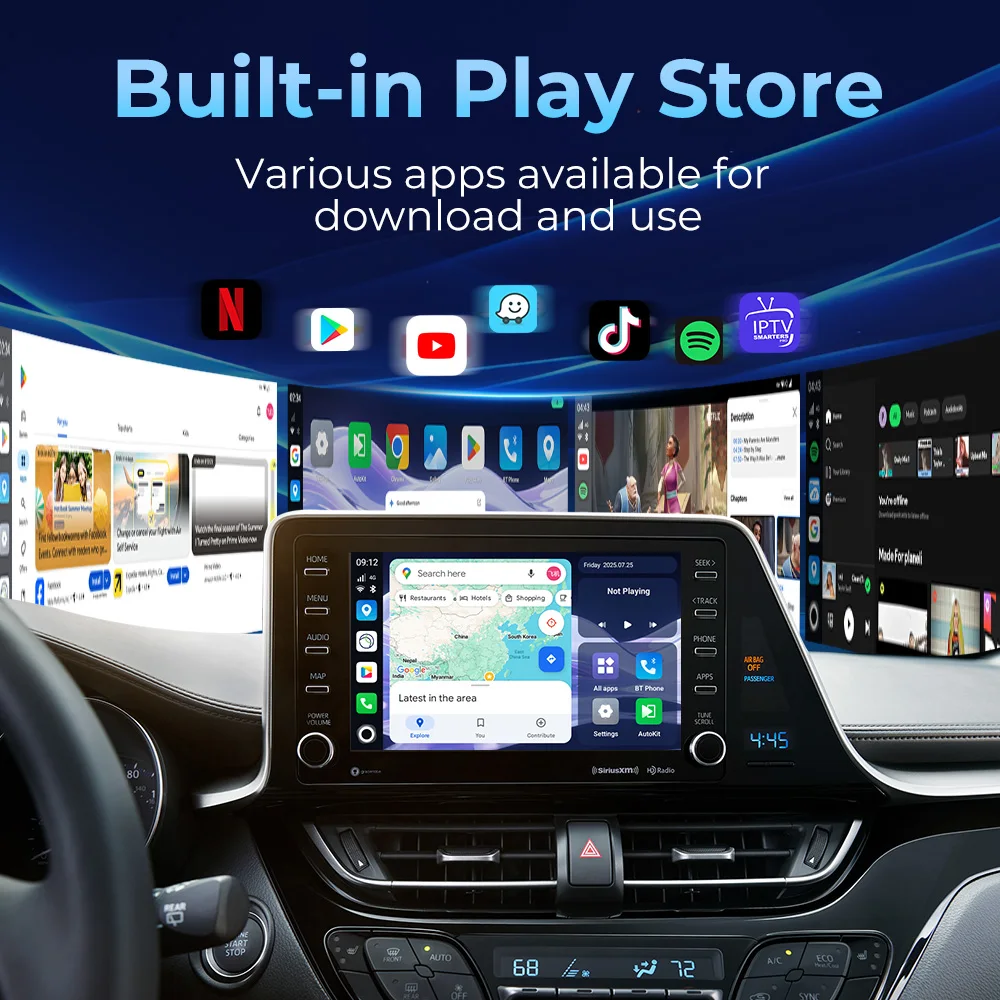 SM6350 CarlinKit Ultra TV Box Android 15 Carplay Android Auto Wireless Adapter unterstützt Youtube Netflix Streaming Video Online
