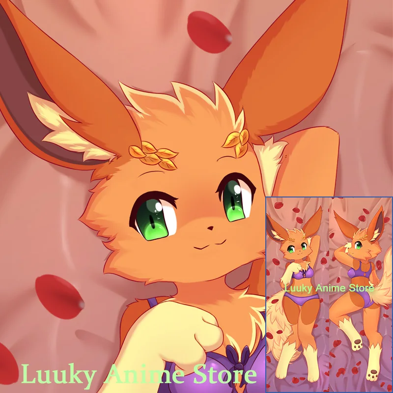 

Dakimakura Anime Flareon Double Sided Print Life-size Body Pillow Cover