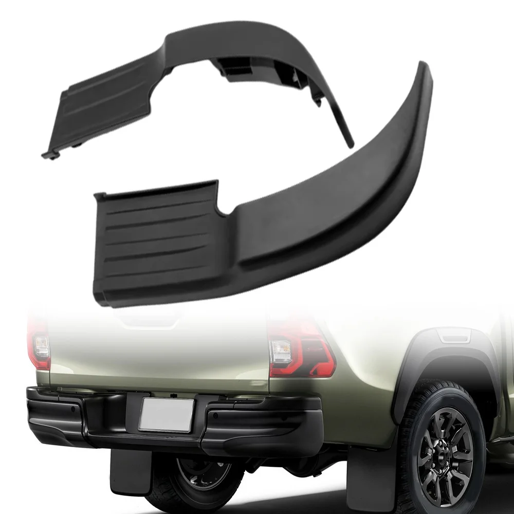 Placa de paso de parachoques trasero negra, 2 uds., para Toyota Hilux SR5 Revo Rocco 4x2 y 4x4 2015 2016 2017 2018 2019