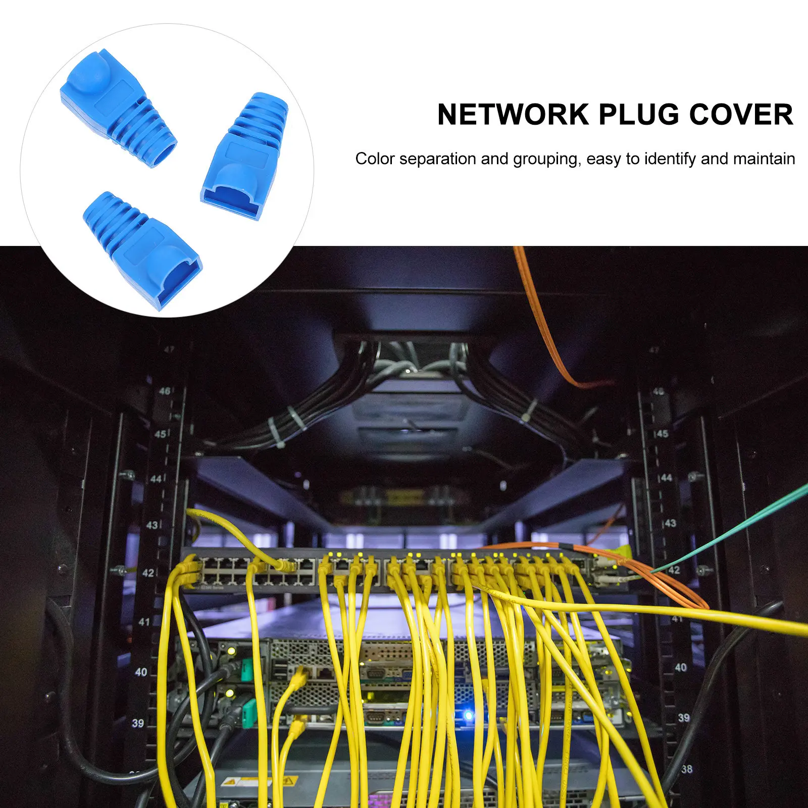 100Pcs Rj45 Network Connector Boot Cover Plastic Cable Protector for Cat6 Ethernet Cables Dust Water Proof Strain Relief