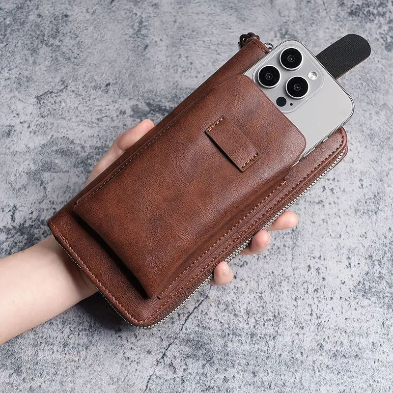 

Men's Long Wallet New Leather Wallet with Multiple Card Slots Dual-Function Business Wallet with Zipper Multi-Functional Wallet