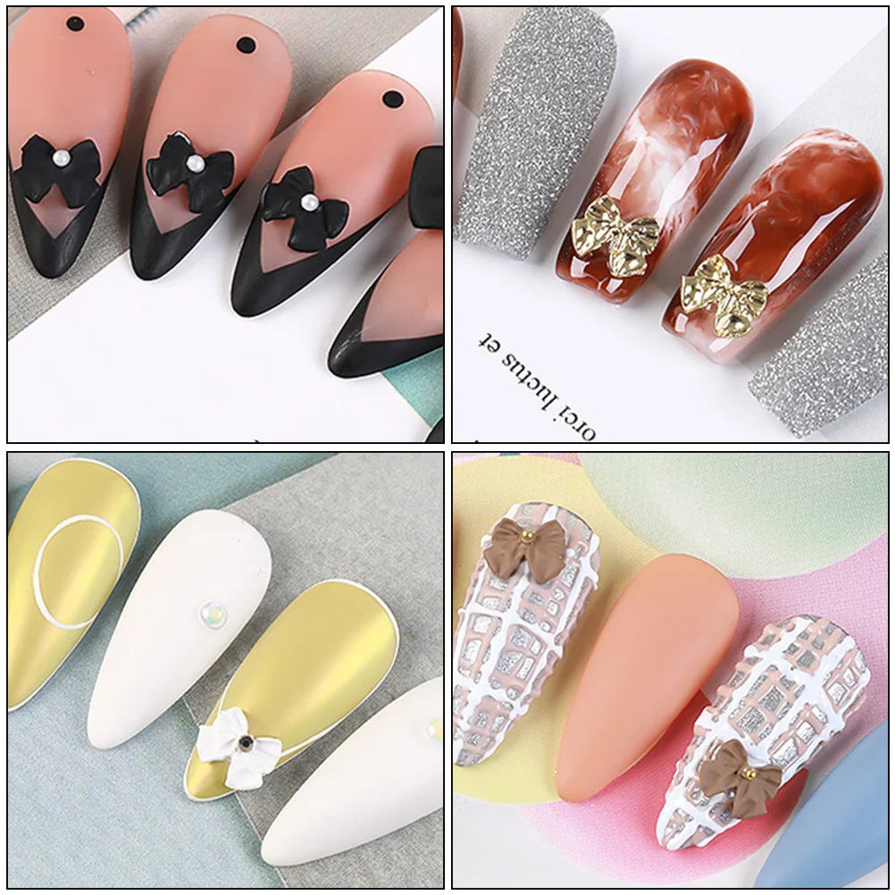 

35 Pcs Frosted Bow Accessories Attractive Nail Ornaments Bowknot Decor Crystal Decorative Art Manicure Decorations