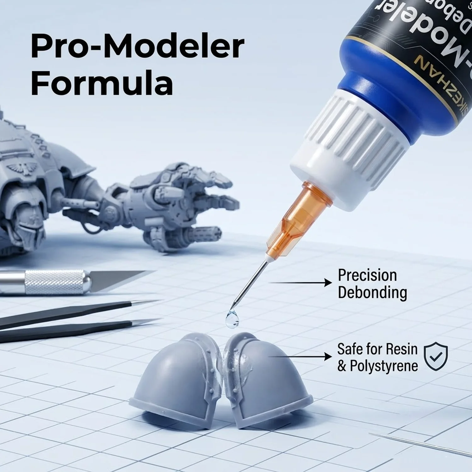 Pro Grade Debonder for Warhammer,Scale Models,Gundam & Resin Kits.Fast Acting CA Glue Remover with Precision Tip for Hobby Craft
