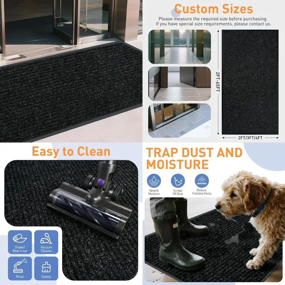 

Customizable 4ft x 4ft Non-Slip Indoor Outdoor Entrance Mat, Commercial Grade Easy Clean Door Mat, Low-Profile for All-Weather U