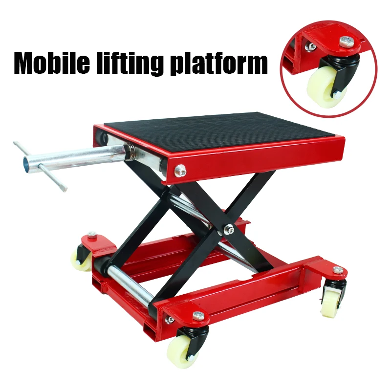 

500kg Motorcycle Lift 1100 LBS Motorcycle Lift Scissor Lift Jack with Dolly & Hand Crank Center Hoist Crank Stand for Motorcycle