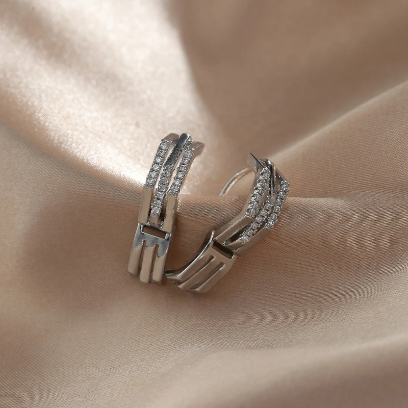 

Серьги из чистого серебра, новый стиль, элитный элегантный корейский стиль, изысканные модные и большие аксессуары для ушей для женщин