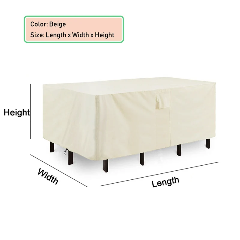 NONE HEAVY DUTY Outdoor-Gartenmöbelbezug für Sofa, Tisch, Stuhl, Terrasse, wasserdicht, winddicht, UV-beständig, gegen Regen und Schnee 5