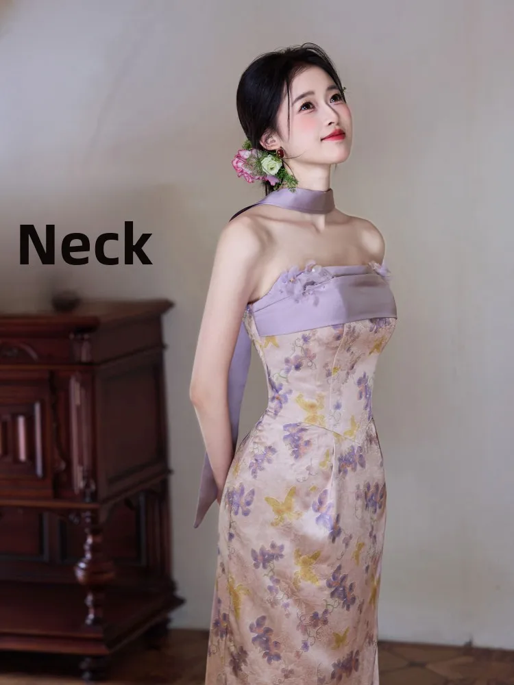 

Ele Wedding Dr New 2025 Sle for Petite Women Morning Robe Bride High-End Sensation Luxury Toast Dr Beautiful