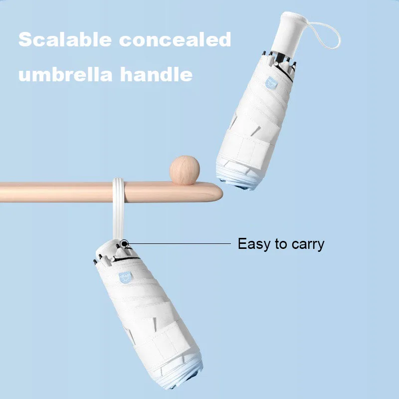 40℃ Sunproof 6 Ribs Mini Ultra-lightweight Portable Sunshade Sunscreen Uv Protection Rain Umbrella Women Compact Travel Umbrella