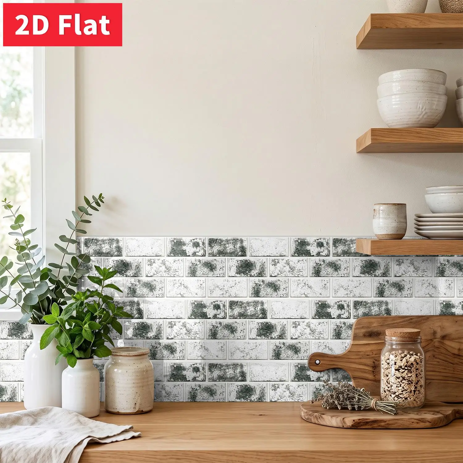 Cement Grey Mottled Brick Self Adhesive Tiles, HD Pattern Peel and Stick Industrial Accent Wall Tiles 11.81