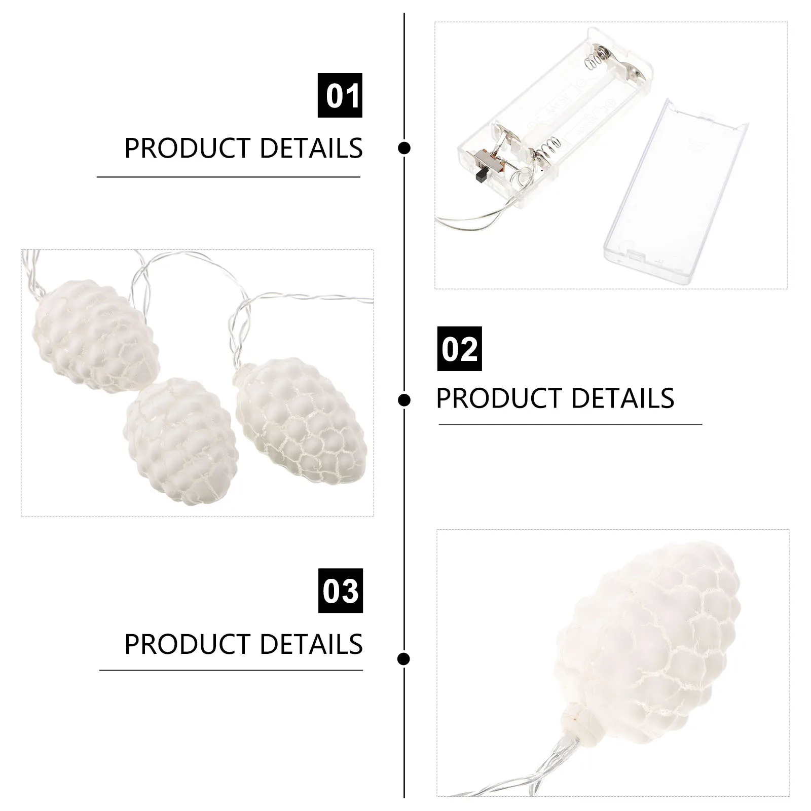 

1 Set Led String Light Pine Cones Design Plastic Lamp Waterproof Outdoor Garden Decoration Energy Saving Long Lasting For Party