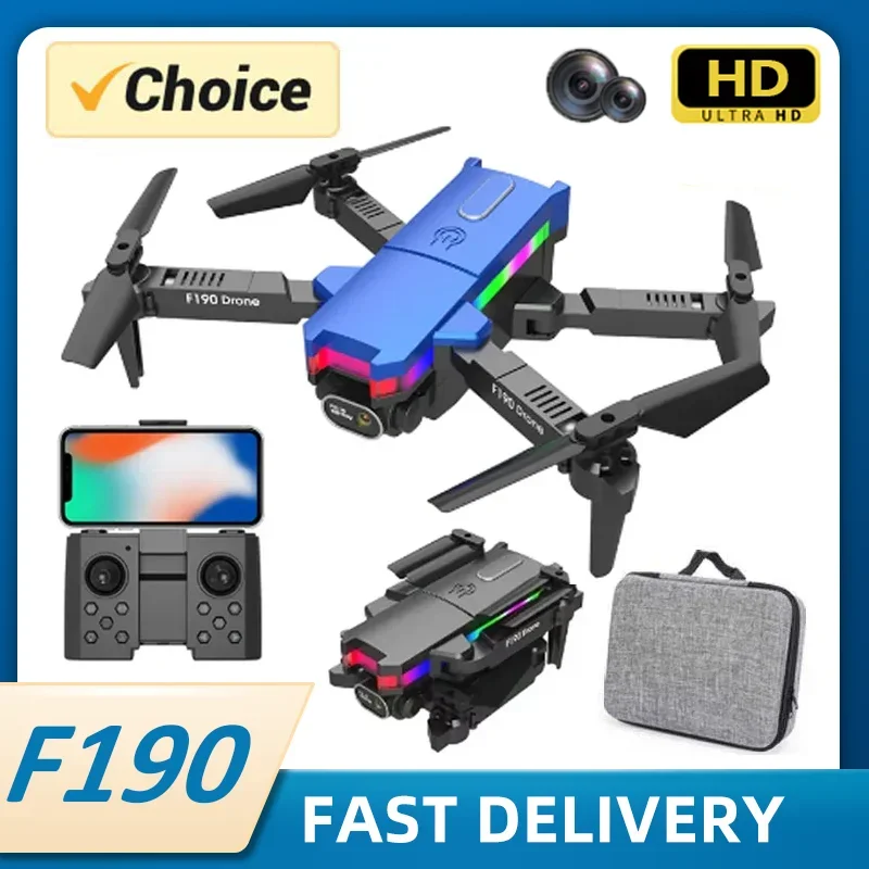 F190 Pro Drone HD Dual Camera RC Quadcopter 2.4Ghz Fixed Height Obstacle Avoidance FPV Remote Control Helicopter Toys Gift