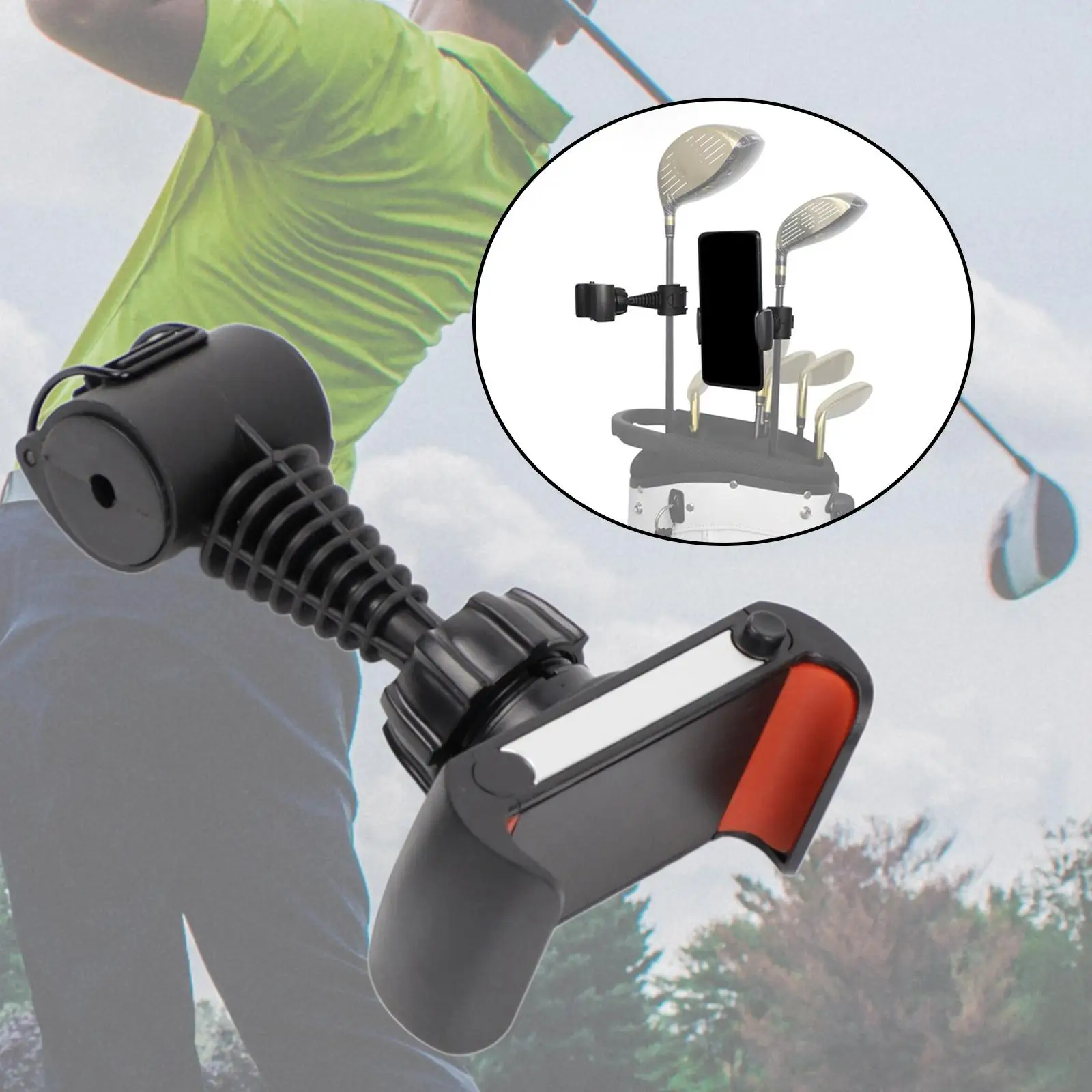 Golf Phone Holder Durable Multipurpose Tools 360 Degree Replaces Bracket for Mobile Swing Recording Putting Camera Short Game