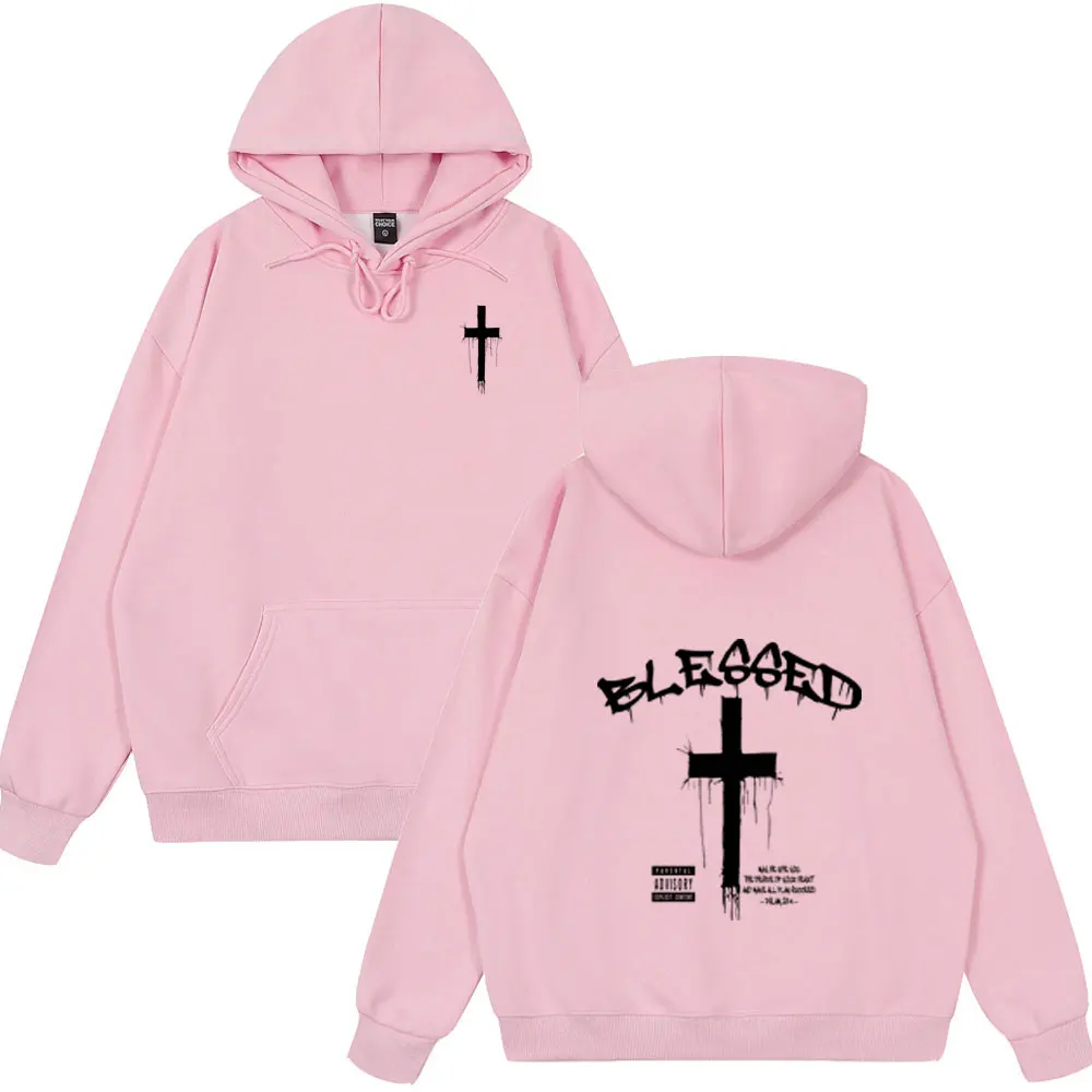 المسيحية يسوع المباركة الكتاب المقدس الآية هوديس الرجال النساء أزياء عارضة قمم طويلة الأكمام المتضخم نمط يرتدي خمر الشارع الشهير #4