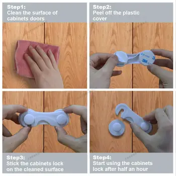 2/5個裝櫃門鎖,用於保護兒童安全,適用於抽屜、櫥櫃、冰箱、衣櫃、食品儲藏室等,兒童安全鎖扣,防止兒童進入。 12 最佳銷售 冰箱鎖 - №1