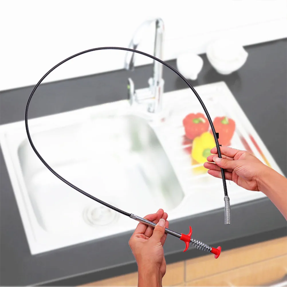 4Pcs Drain Tool Flexible Spring Pipe Retriever Four Claw Design Drain Cleaner Stick for Hair Blockage Kitchen Sink