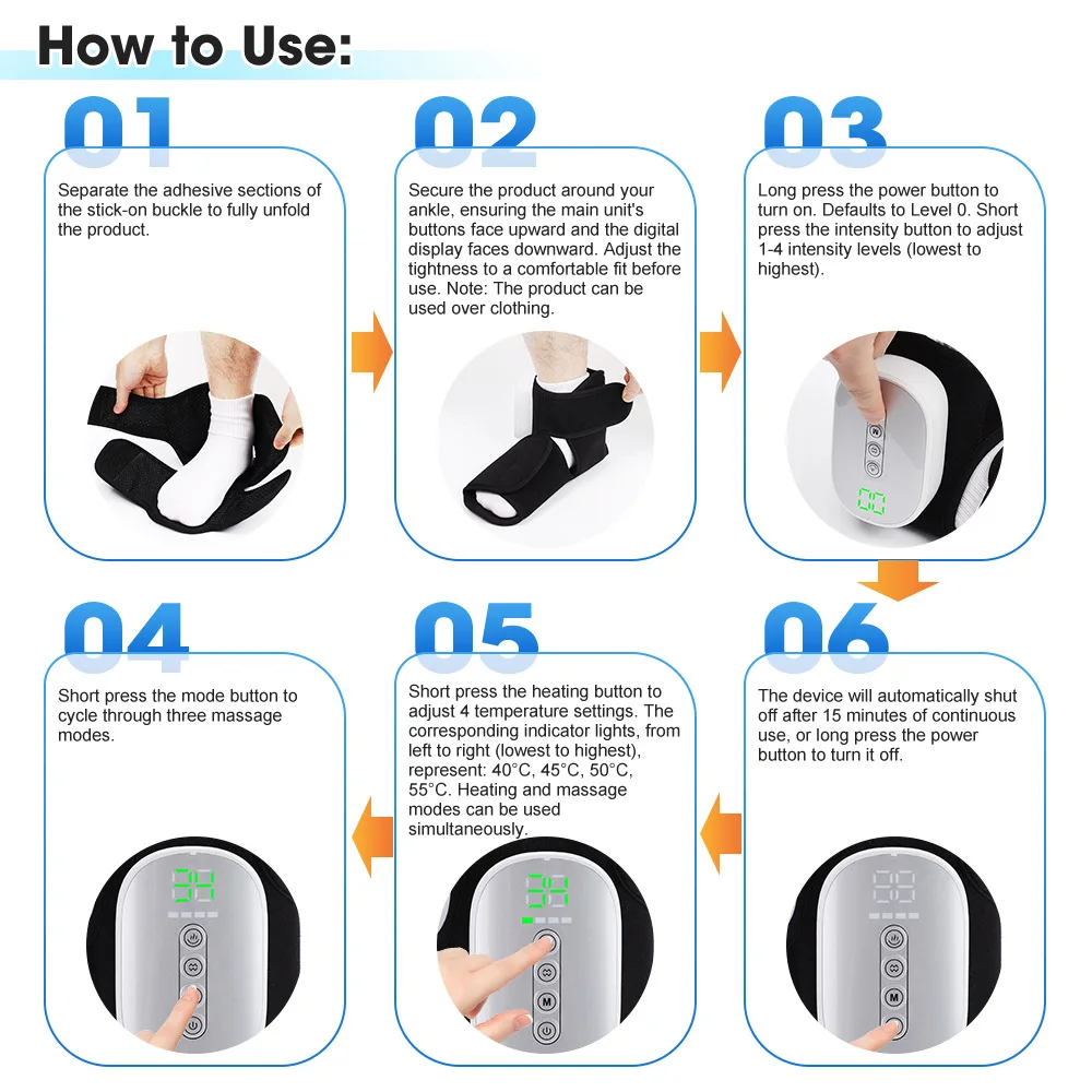 Cordless Airbag Foot And Ankle Massager With Warming Function_voghion.com