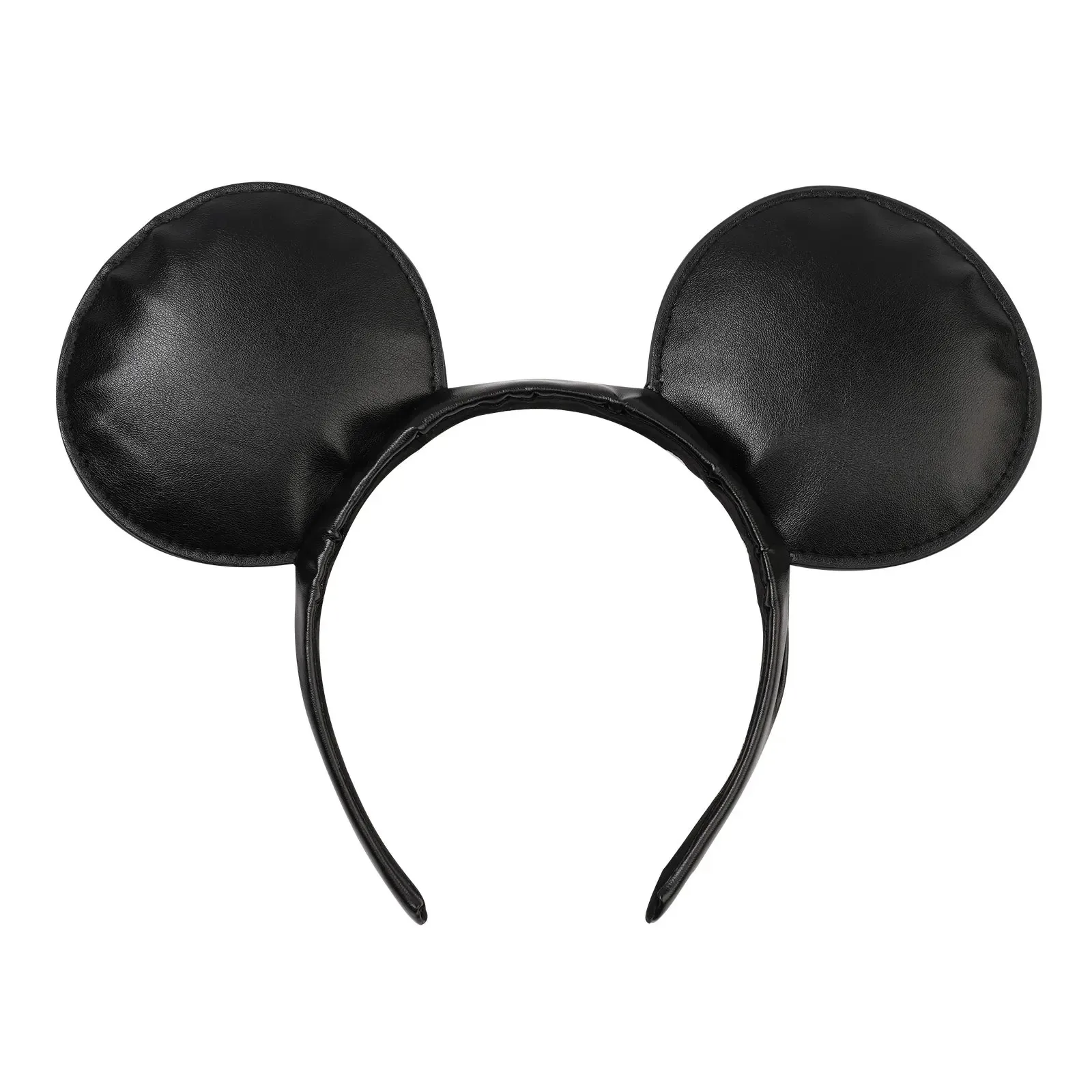 1/2pcs Classic Mickey Mouse Ear Hairbands High PU Leather Trendy Men Women Headbands Daily Party Theme Park Wear Hair Accessory