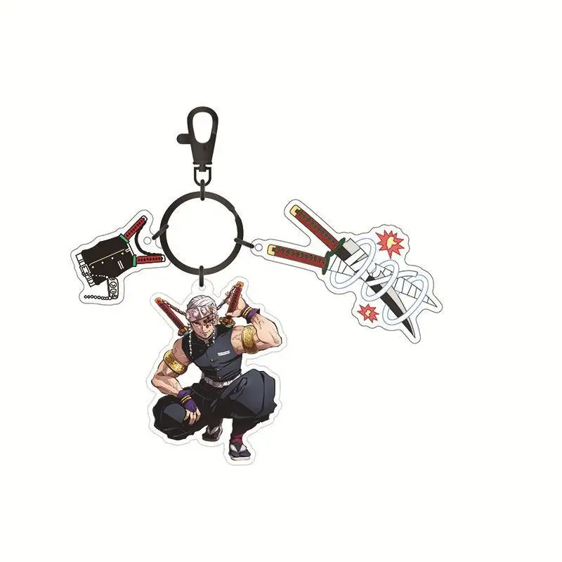 Anime Demon Slayer Animation Acrylic Keychain Tanjiro Kamado Nezuko Kamado Schoolbag Pendant Cartoon Character Design Kids Gift view 5