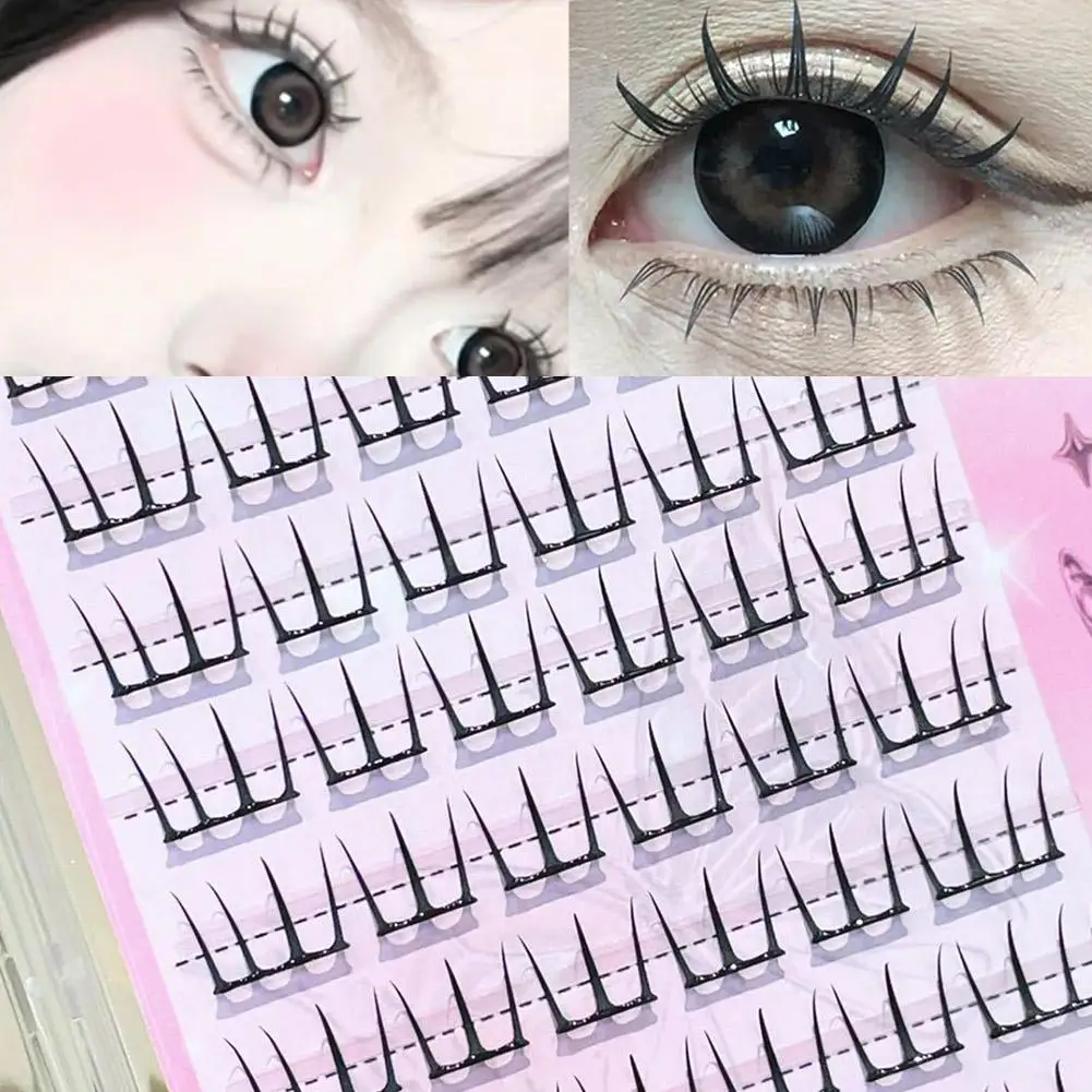 Glue-free False Eyelashes Natural soft Lashes Extension Individual Lashes Thick curled up Eyelash Segmented Korean  Fake Eyelash