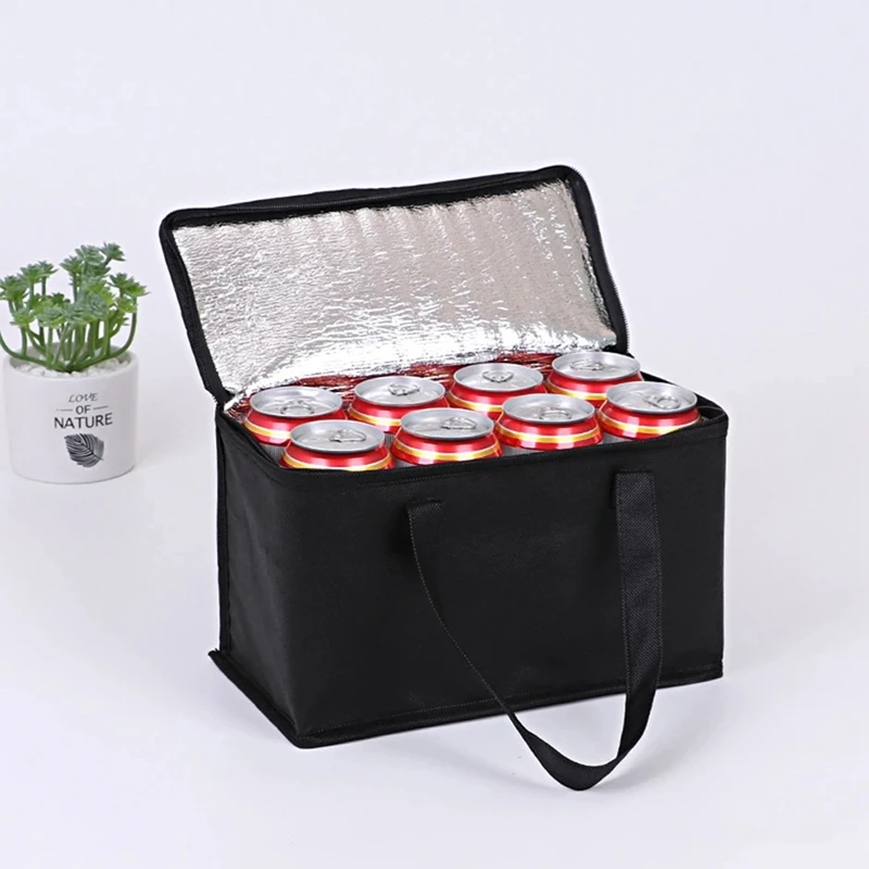 Portable Food Delivery Bag Lunch Cooler Bag Folding Insulation Picnic Ice Pack Food Thermal Bag Drink Carrier Insulated Bags