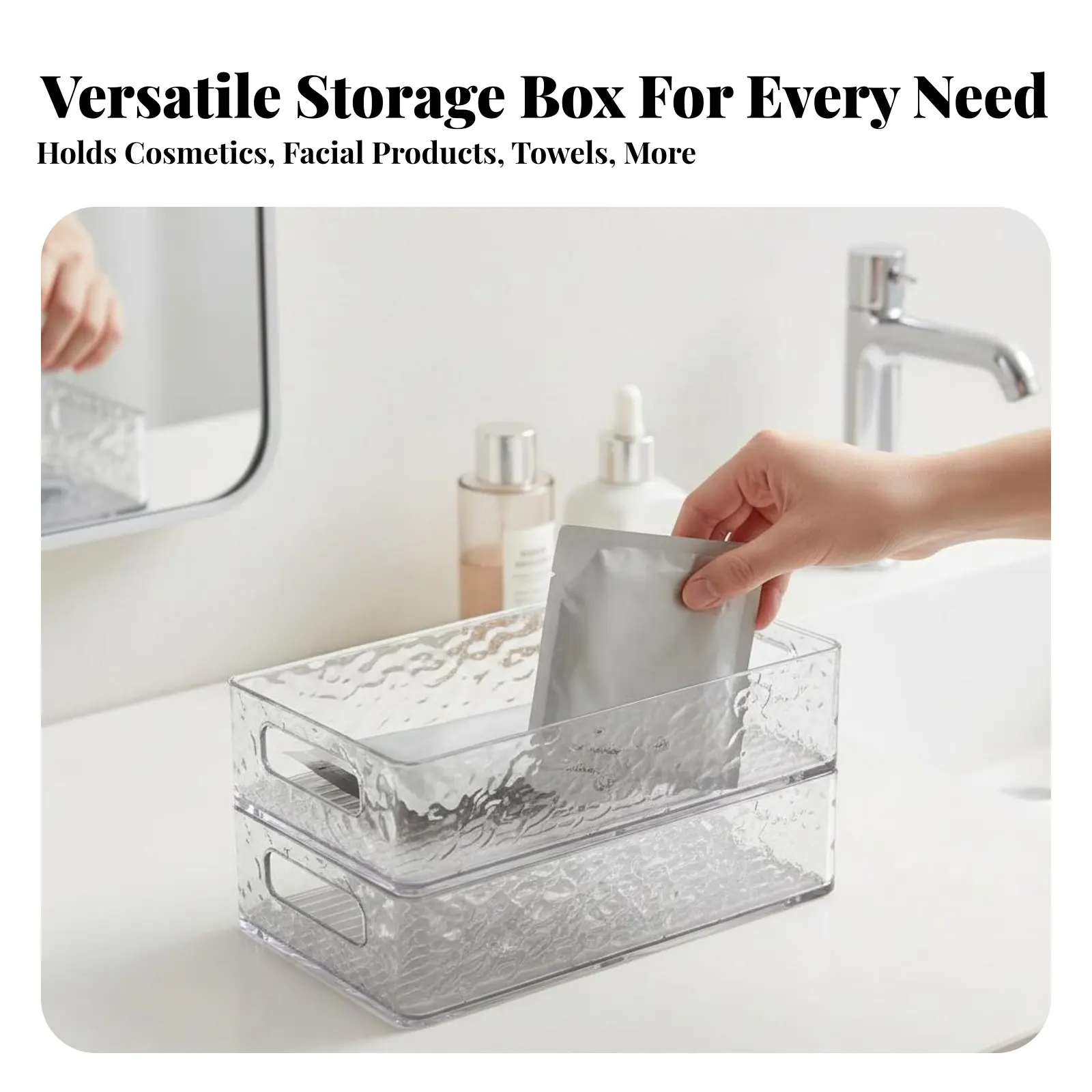 Transparent Makeup Container Clear Design Cosmetic Organizer Multi-Functional Accessible Topreachible Top for Adults, Parents