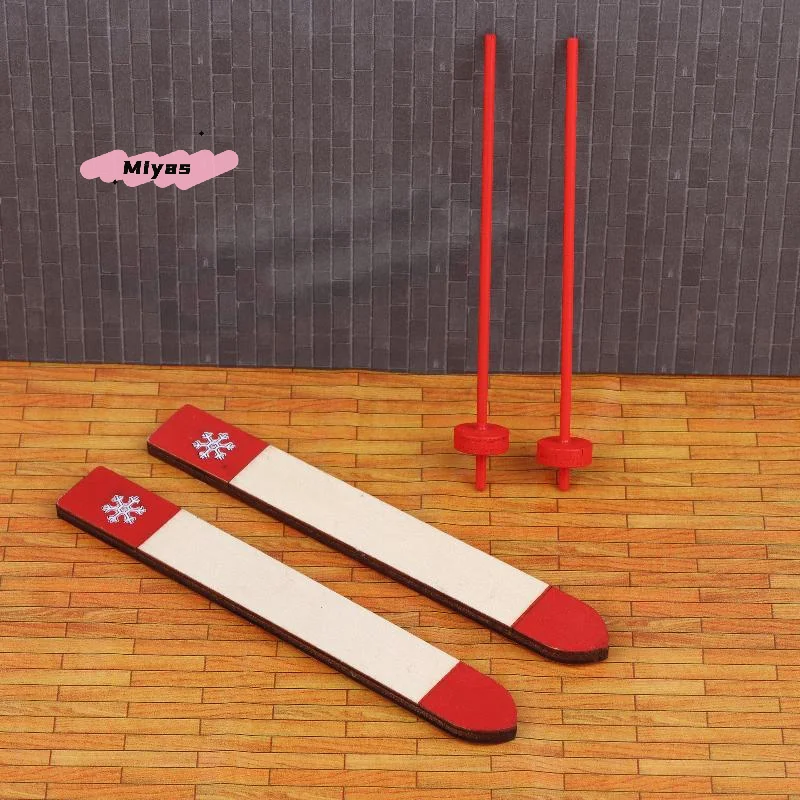 Mini Wooden Sled Model for 1/12 Dollhouse Christmas Scene Decoration Dolls House Accessories Pretend Play Toy for Kids