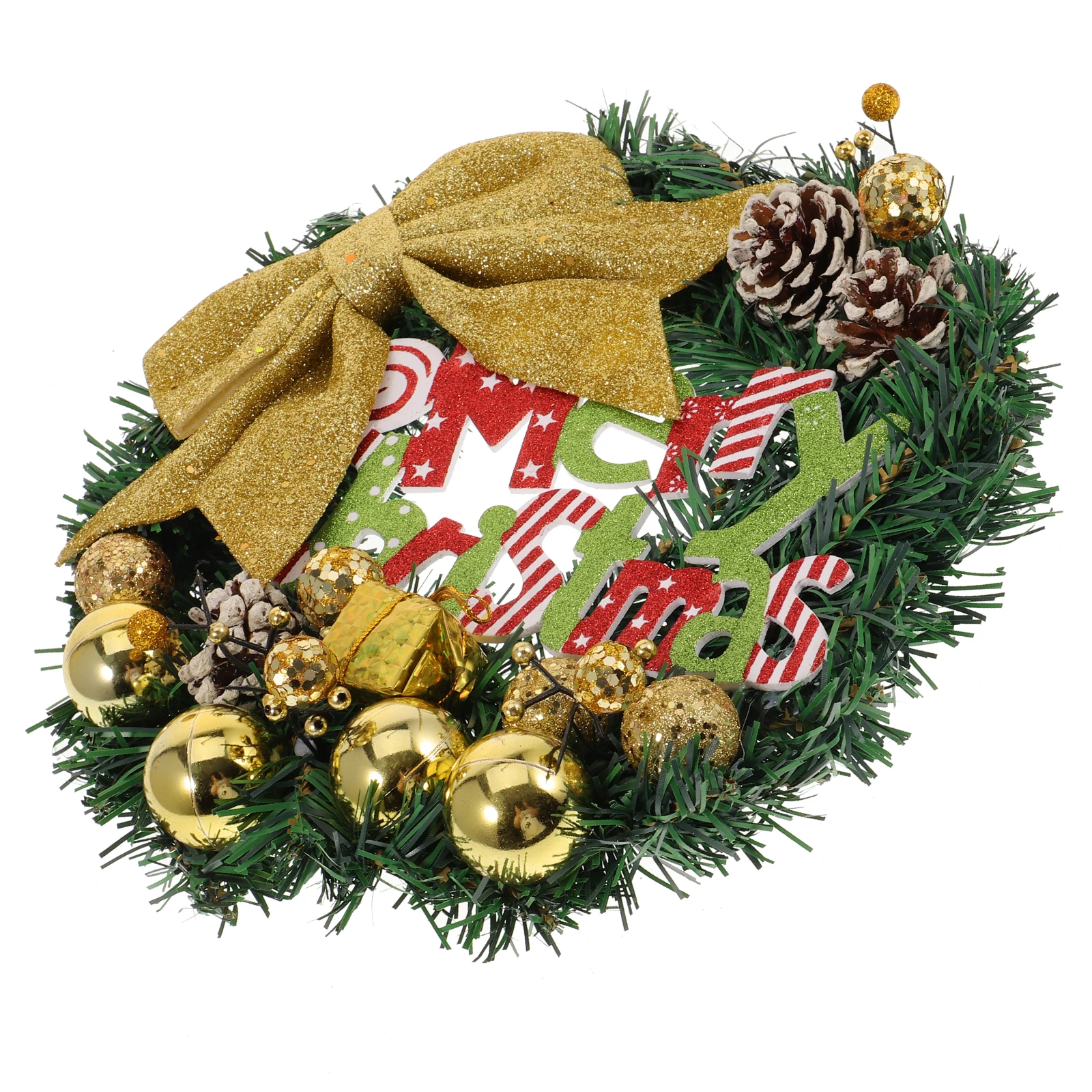 

Christmas Wreath Decoration Door Garland Festive Home Party Reusable Material Lifelike Design Wall Window Xmas