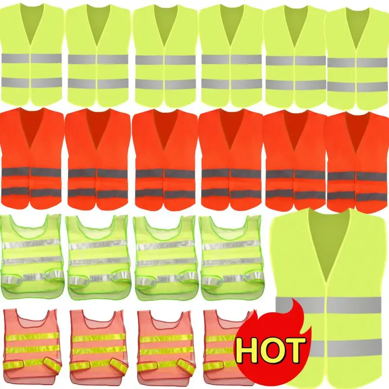 Car Reflective Clothing For Safety Traffic Safety Vest Yellow Visibility High Visibility Outdoor For Running Cycling Sports Vest